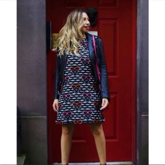 Anthropologie Hutch Stacy Sunglass Mini Shift Dress Retro M - Picture 3 of 11